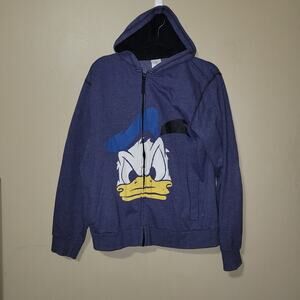 Disney Sweater Womens Size Blue Donald The Duck Zipper Hooded Disney Hong Kong M
